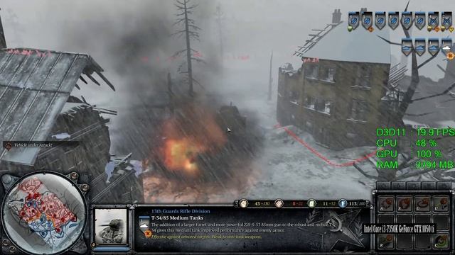 GeForce GTX 1050 ti -- Intel Core i3-7350K Overclocked -- Company of Heroes 2 COH 2 Benchmark смотреть онлайн