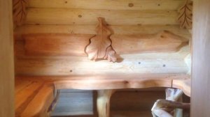 Полки для бани. Парная в стиле "Леший"