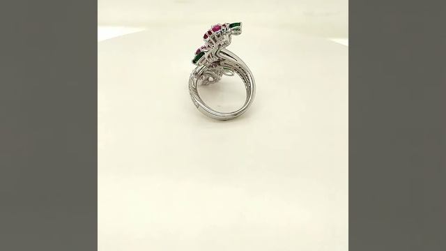 VAN CLEEF & ARPELS Folie des Près Pink Sapphire Diamond 18k White Gold Ring смотреть онлайн