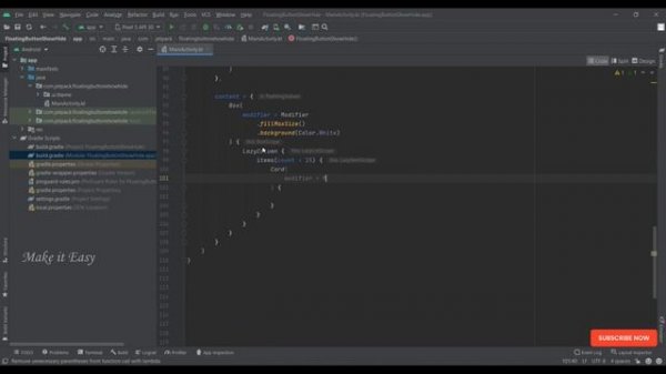 When Scrolling Floating Acting Button Show/Hide in Jetpack Compose | Android | Kotlin | Make it Eas