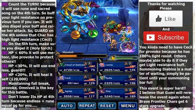 FF BE Brave Frontier Trial of Creator How to Defeat Maxwell and Evoke Diablos(#49) смотреть онлайн