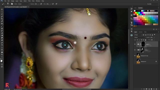 Skin Retouching Wedding Photo in Photoshop смотреть онлайн