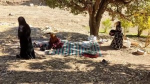 Wild survival in the mountains of Iran, baking delicious bread.Tayyaba family