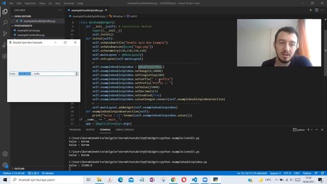PyQt5 : Double Spin Box Kullanımı (QDoubleSpinBox) #9 #pyqt5 #qdoublespinbox #python #pyqtqwidgets смотреть онлайн