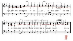 ПЛОТИЮ УСНУВ, Эксапостиларий Пасхи, Обиходный распев - Теноровая партия
