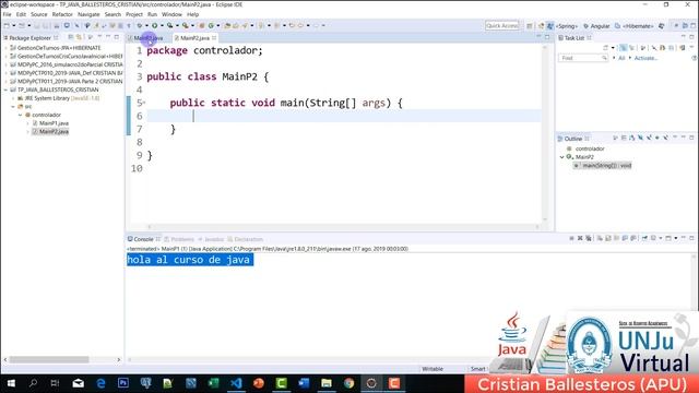 como crear mi primer Java Project paquetes y clases Main UNJuVirtual смотреть онлайн