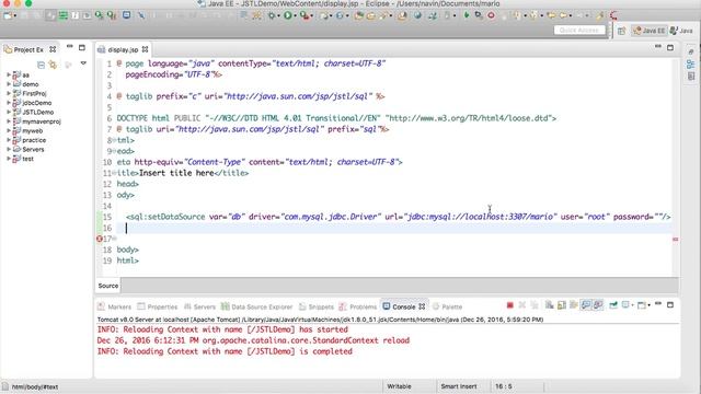 JSTL Tutorial SQL tags Part 1 смотреть онлайн