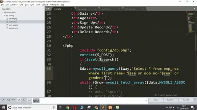 how to search data in php mysql | search data from database in php | crud operation in php смотреть онлайн