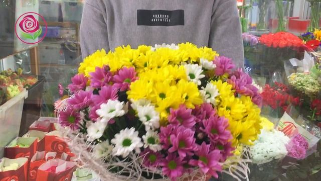 Букет из хризантем от салона "ДариЦветы" смотреть онлайн