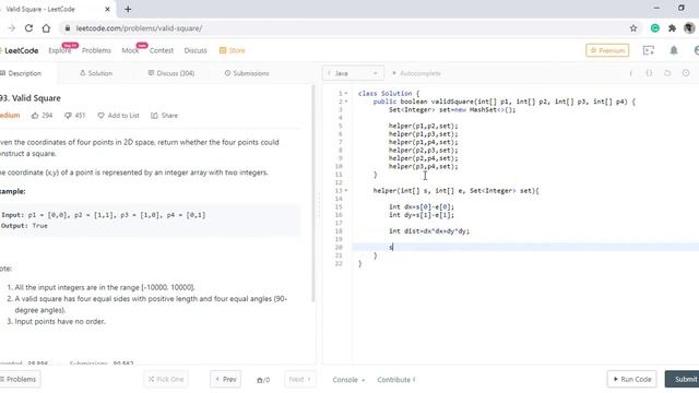 Valid Square | Live Coding with Explanation | Leetcode #593 смотреть онлайн