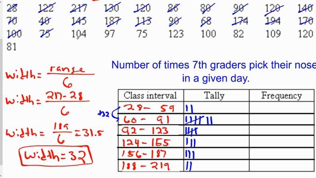 Frequency Table Intervals Finding Widths and Number of Intervals смотреть онлайн