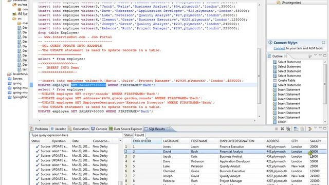 SQL QUERY SET UPDATE EXAMPLE смотреть онлайн
