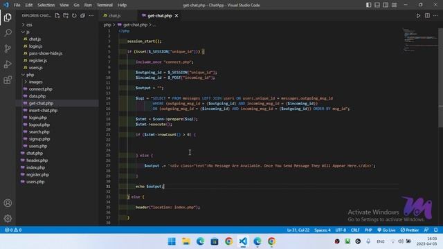 Project | Chat App | JavaScript Ajax & PHP | Part 15 смотреть онлайн