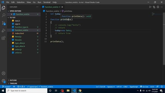 Typescript tutorial for beginners #17 Void function смотреть онлайн
