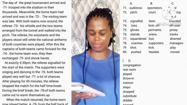 Numbered Gaps, Cloze Passage, WASSCE English Language. JAMB Use of English. Past Questions. Soccer. смотреть онлайн