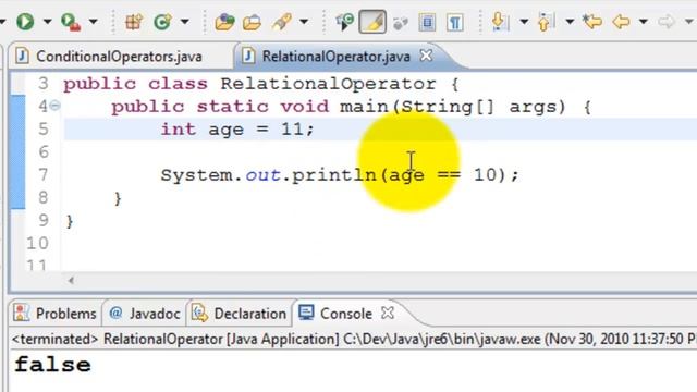 Java Tutorial #6 - Relational Operators смотреть онлайн