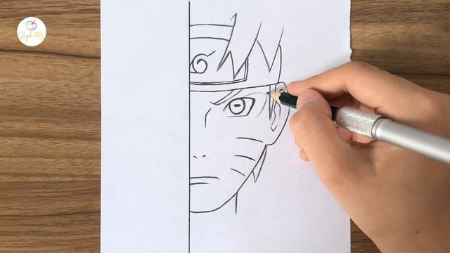 How to draw Naruto Uzumaki half face || Naruto drawing easy || How to draw anime step by step смотреть онлайн
