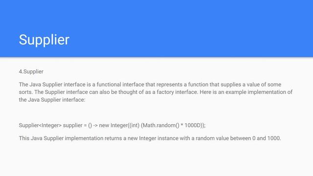 Supplier Interface Java8 смотреть онлайн
