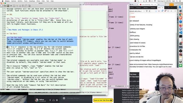 Xah Talk Show 2020-08-12, emacs 27 features смотреть онлайн