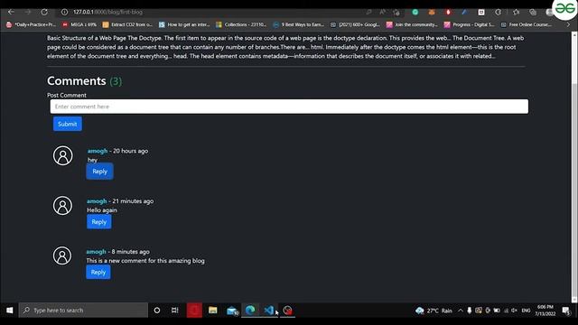 Restricting comments & adding replies to comments | Complete Django Zero to Hero смотреть онлайн