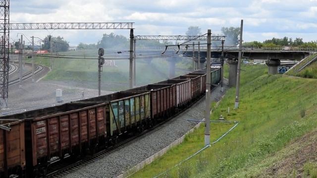 Тепловоз 2ТЭ10М-3389. Штурм подъёма. Звук 10Д100. смотреть онлайн