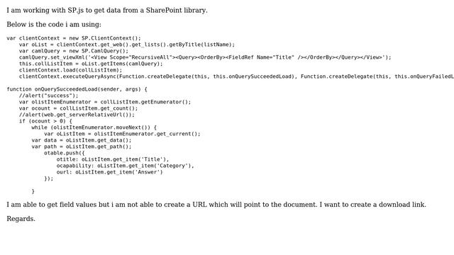 Sharepoint: get Library document URL using Javascript client object model (2 Solutions!!) смотреть онлайн
