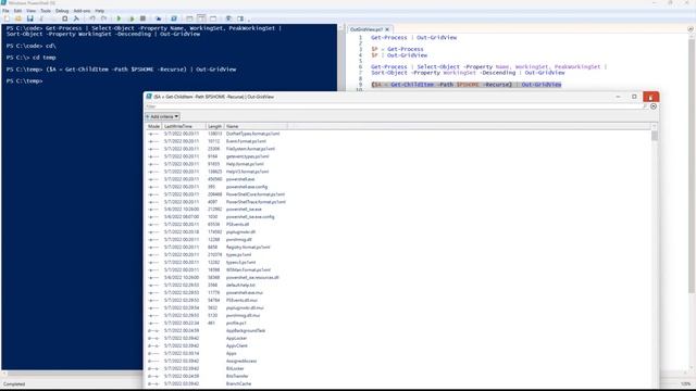 Out-GridView \ PowerShell Cmdlet Review, One Every Day (POSHAD)