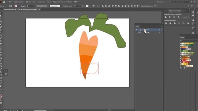 морковь.как нарисовать принт на футболку.векторная иллюстрация в Adobe Illustrator. смотреть онлайн