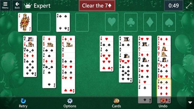 Star Club\Solitaire Celebrates 31 Years\FreeCell: Expert - Clear the 7♣ from the board смотреть онлайн