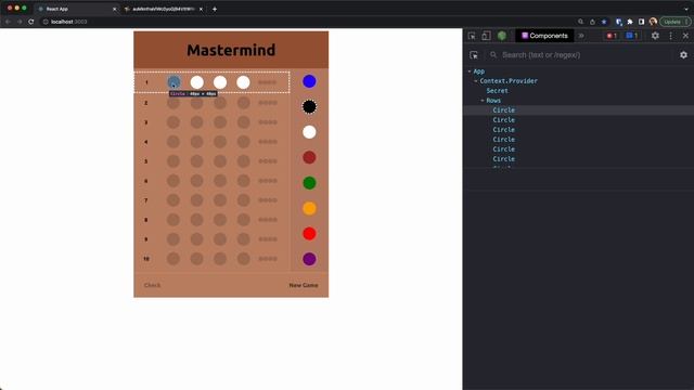 Master mind game in react using reducer and context - Part 09 - Check Rows смотреть онлайн
