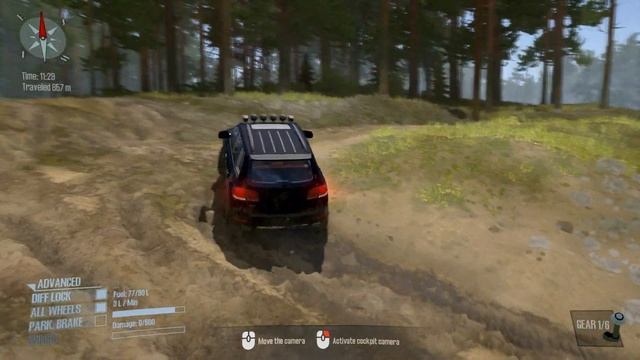Spintires: MudRunner - VOLKSWAGEN TOUAREG R50 Along Forest Paths and Mud смотреть онлайн
