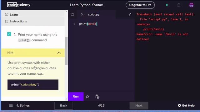 Codeacademy.com tutorial: "Stuck?/hint" смотреть онлайн