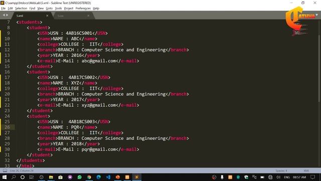 5.Design an XML document to Store Student Details | VTU Web Tech Lab Programs | #VTU | #CTathva смотреть онлайн