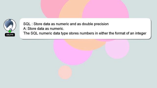 SQL : Store data as numeric and as double precision смотреть онлайн