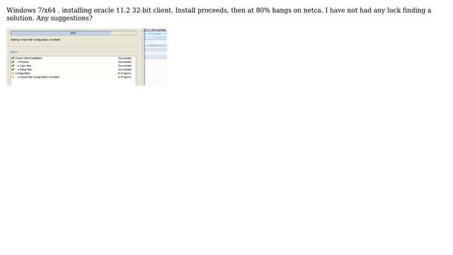 32-bit oracle client install hangs смотреть онлайн