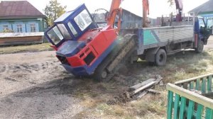 Как загрузить мини экскаватор в грузовик. (Мастер класс)