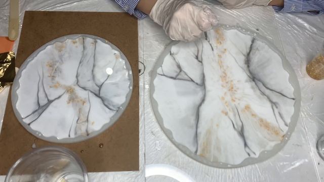 Mermer Görünümlü Epoksi Katlı Sunumluk - Marble Looking Epoxy Resin Tray - DIY смотреть онлайн