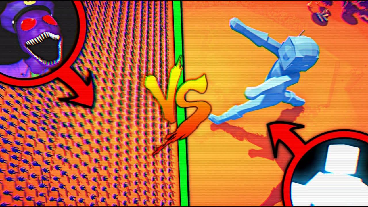 FNAF 500 ФИОЛЕТОВЫХ ЧЕЛОВЕК против 1 ОГРОМНОГО СКОТТА + ШЕДОУ БОННИ vs ФРОСТБЕР из ФНАФ !!! смотреть онлайн