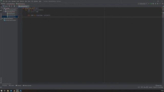 Сортировка выбором. Selection sort. Python смотреть онлайн