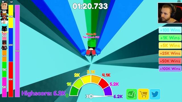 Trebuie sa Devin GRAS 1KG vs 9999KG! Roblox Skydive Race Clicker смотреть онлайн