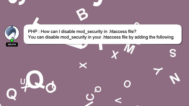 PHP : How can I disable mod_security in .htaccess file? смотреть онлайн