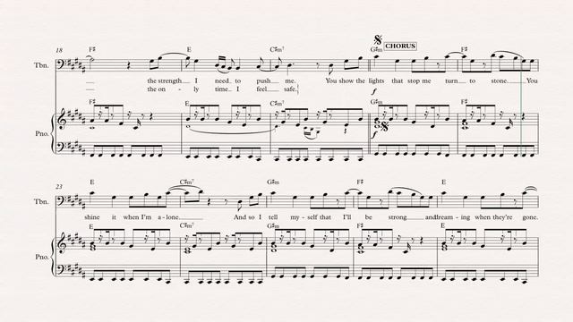Trombone - Lights - Ellie Goulding - Sheet Music, Chords, & Vocals смотреть онлайн