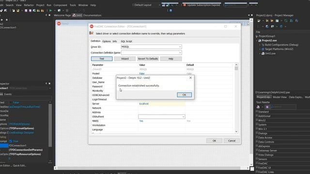 Connect Delphi with MSSQL database using FireDAC смотреть онлайн