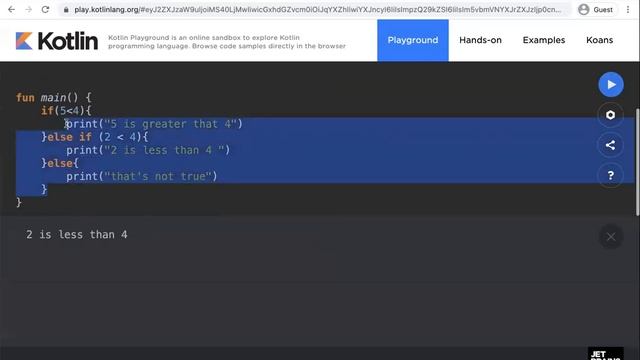 Kotlin conditionals смотреть онлайн