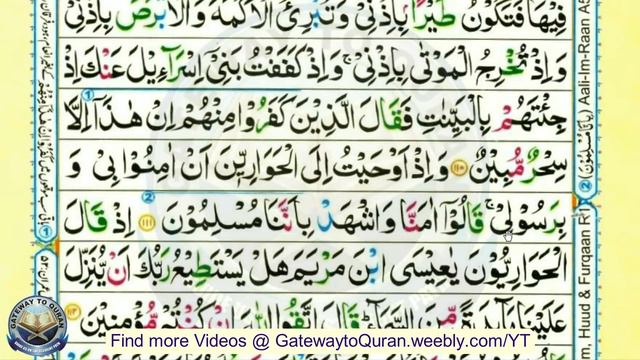 Learn Quran with Tajweed 005 Surah Al Maedah ayah 109 to 115 Para 7 смотреть онлайн