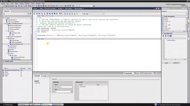 TIA Portal WinCC VB scripting: Dynamic color смотреть онлайн