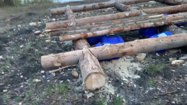 ГЛАВА #2. Дневник изоляции в лесу в доме на колесах. Плот своими руками. Часть 1. смотреть онлайн