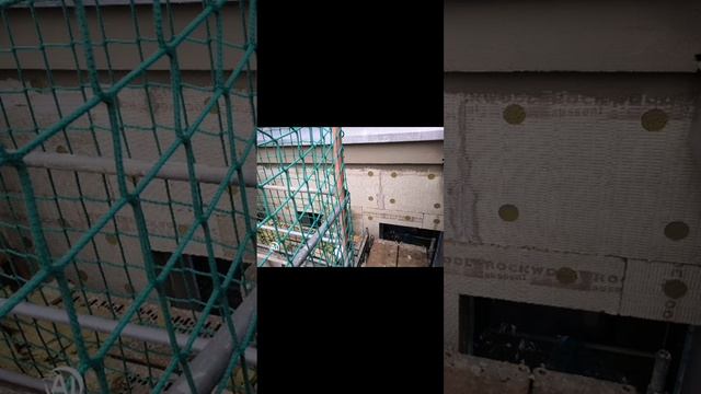 Fassadendämmung #Maschinen Kalk-zement Putz #Spachteln #Steinwolle, Цялостно реставриране на фасада