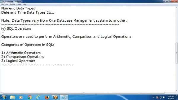 SQL Tutorial 2: Overview of SQL