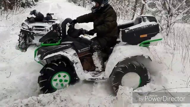 Пилим сугробы на Kawasaki Brute Force 750 и Polaris High Lifter 1000. смотреть онлайн